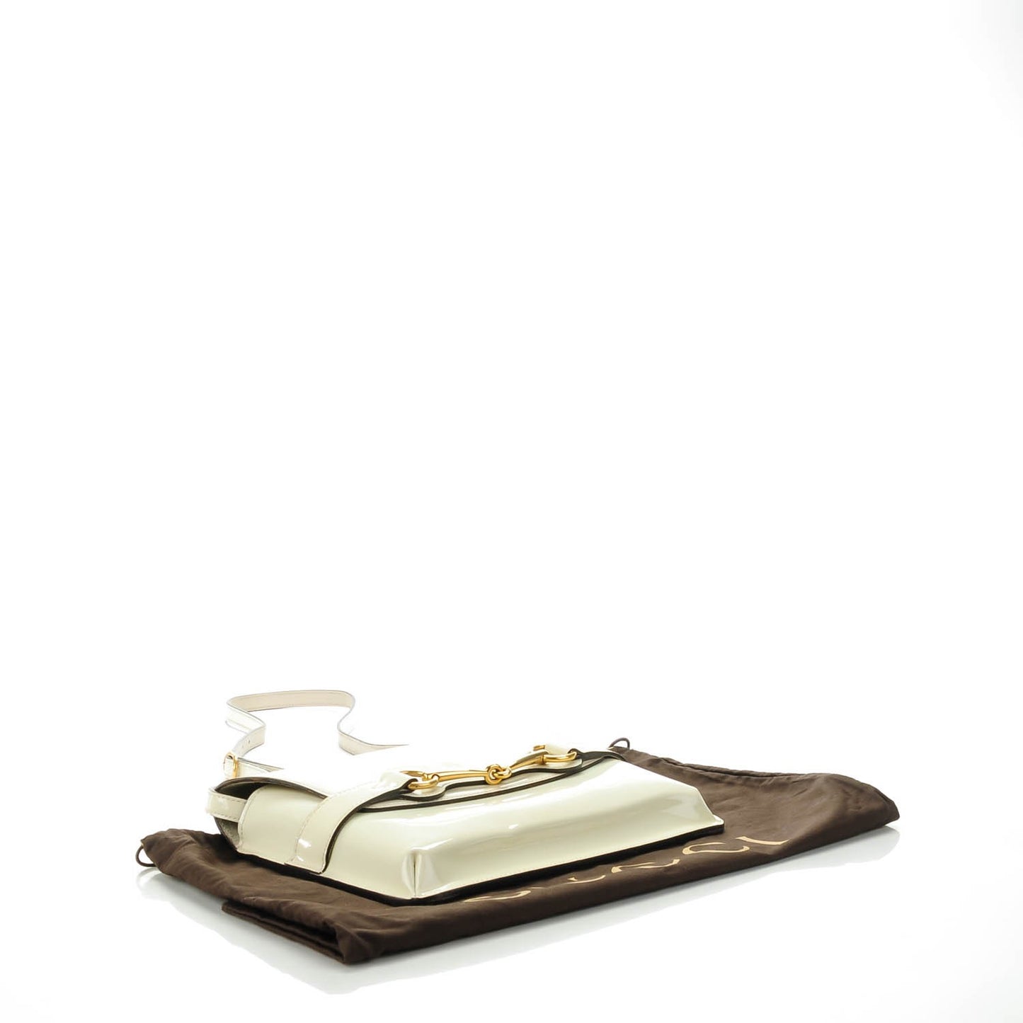 Patent Large Bright Bit Shoulder Bag White