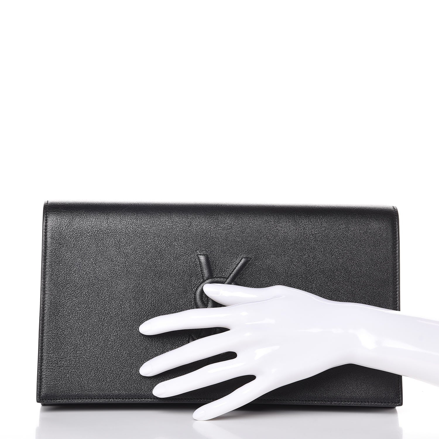 Saint Laurent Calfskin Monogram Large Belle De Jour Clutch Black 2 of 9