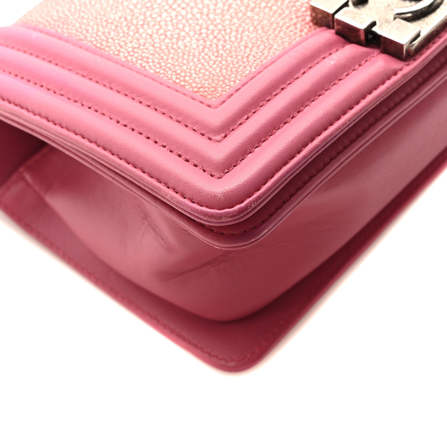 Chanel Galuchat Stingray Small Boy Flap Pink 9 of 10
