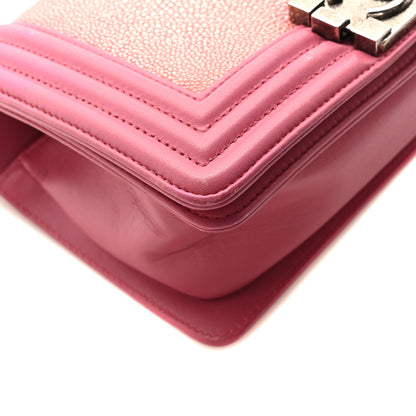 Chanel Galuchat Stingray Small Boy Flap Pink 9 of 10