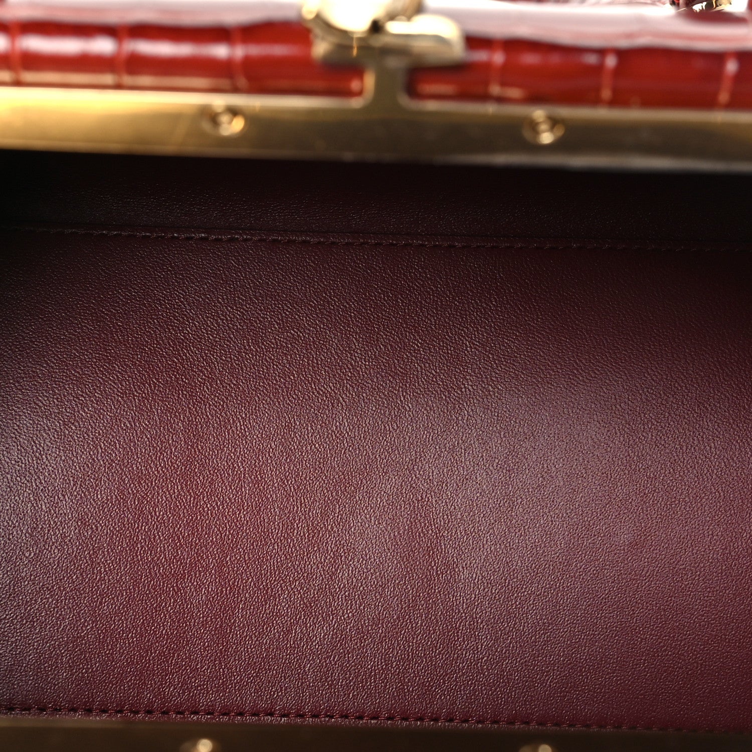 Chanel Calfskin Crocodile Embossed Pretty CC Clutch With Strap Bordeaux 5 of 11