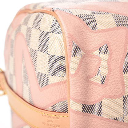 Louis Vuitton Damier Azur Tahitienne Speedy Bandouliere 30 Rose Ballerine 9 of 13