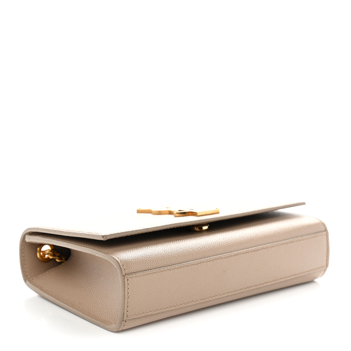 Saint Laurent Grain De Poudre Small Monogram Kate Satchel Dark Beige 4 of 13