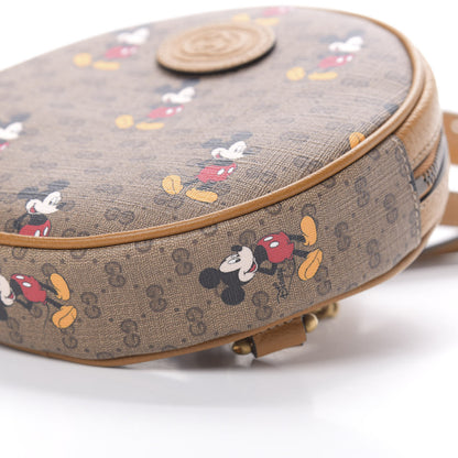 Gucci X DISNEY Mini Vintage GG Supreme Monogram Mickey Mouse Round Backpack Beige Vintage Sun Oil 9 of 10