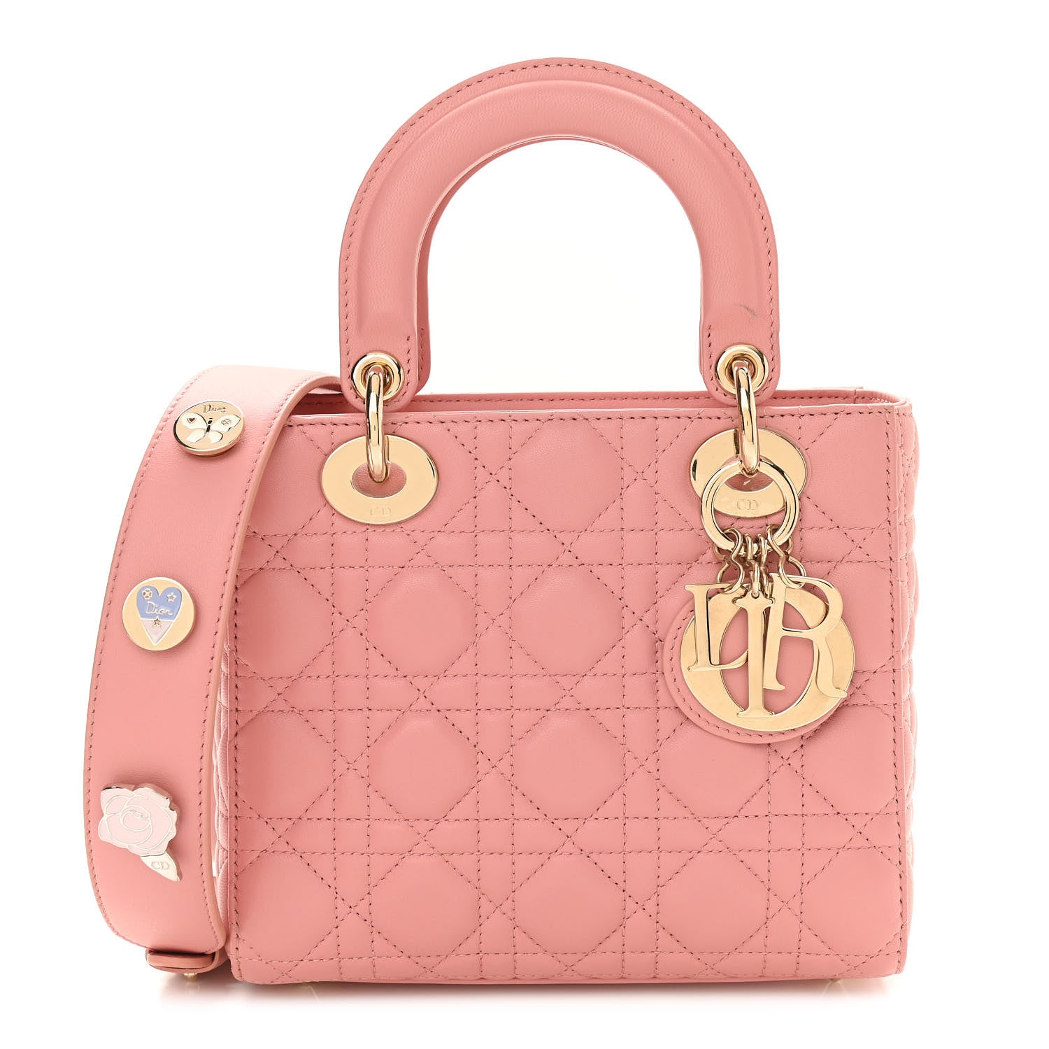 Christian Dior Lambskin Cannage Small Lucky Badges My Lady Dior Pink 1 of 12