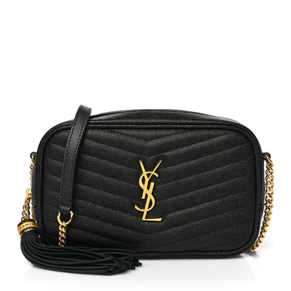 Saint Laurent Grain De Poudre Matelasse Monogram Mini Lou Camera Bag Black 1 of 10