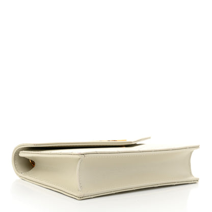 Saint Laurent Grain De Poudre Matelasse Chevron Monogram Envelope Chain Wallet Crema Soft 4 of 12