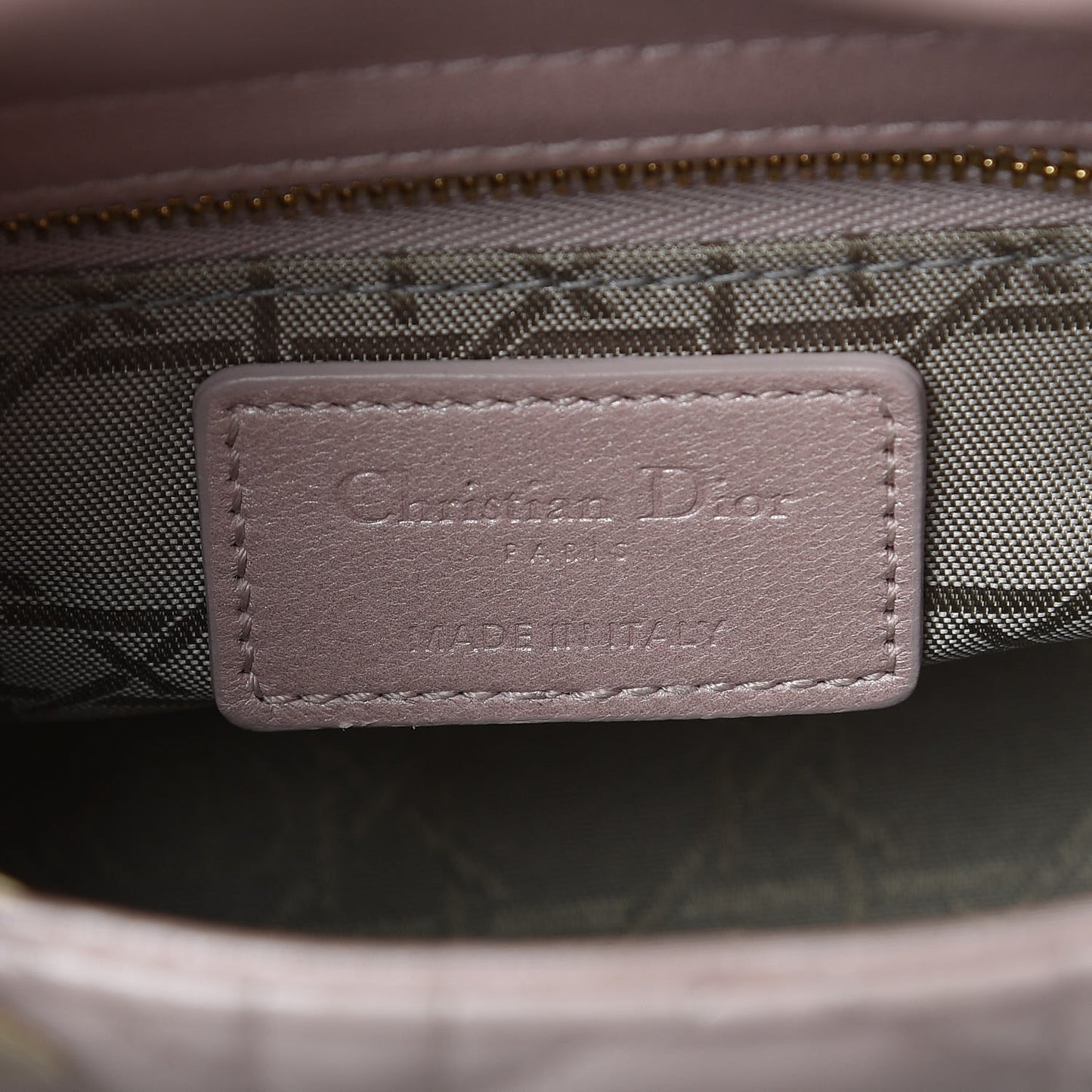 Metallic Lambskin Cannage Mini Lady Dior Lotus