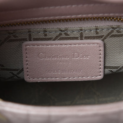 Christian Dior Metallic Lambskin Cannage Mini Lady Dior Lotus 6 of 15