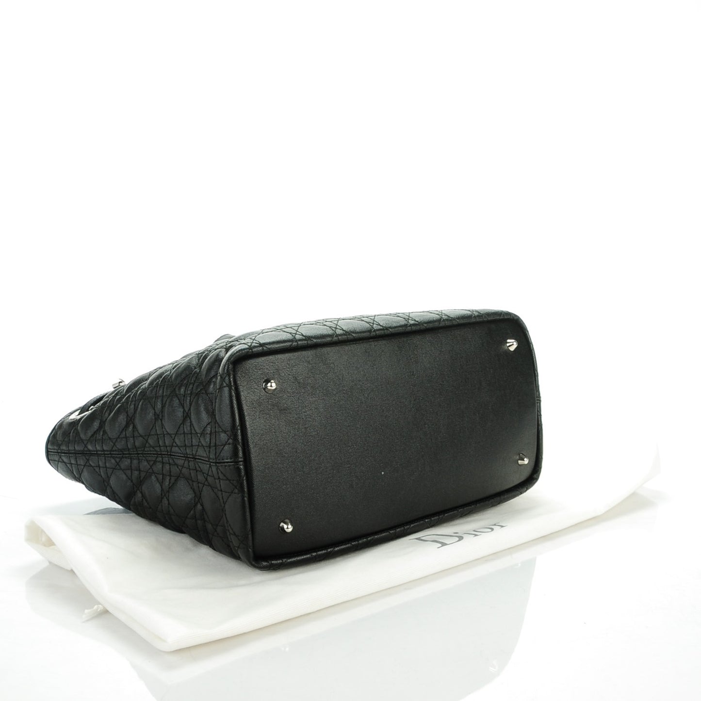 Coated Canvas Cannage Medium Panarea Tote Black