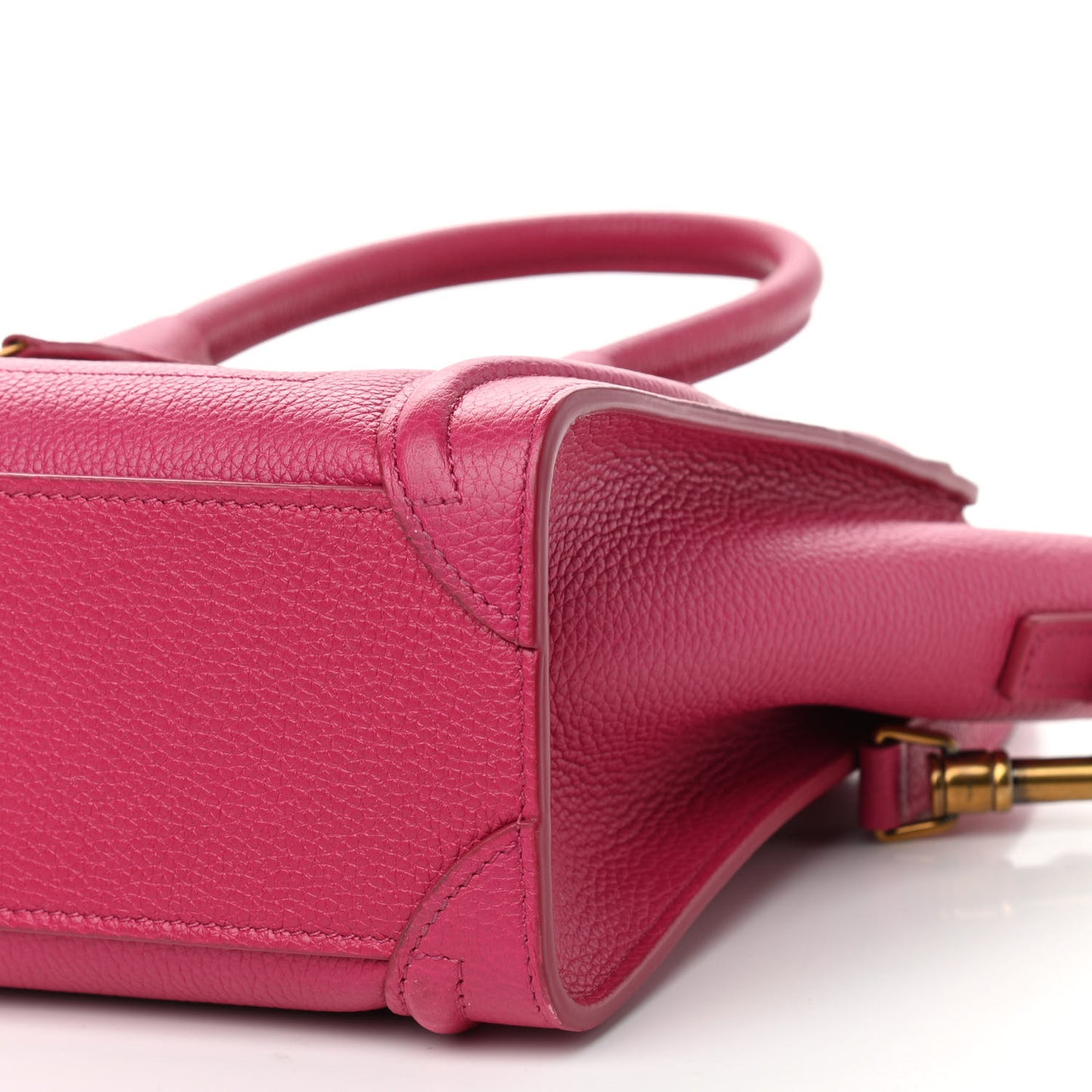 Drummed Calfskin Nano Luggage Fuchsia