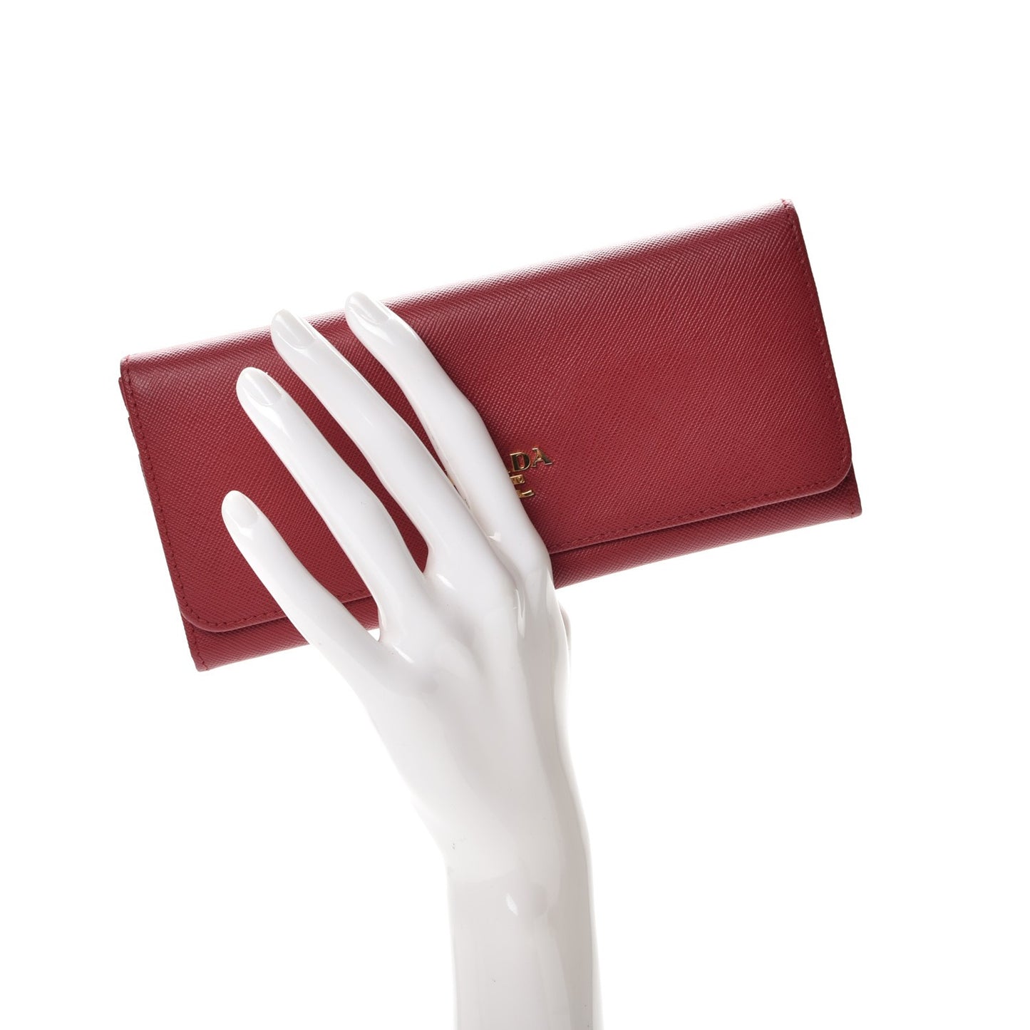 Saffiano Metal Continental Flap Wallet Fuoco