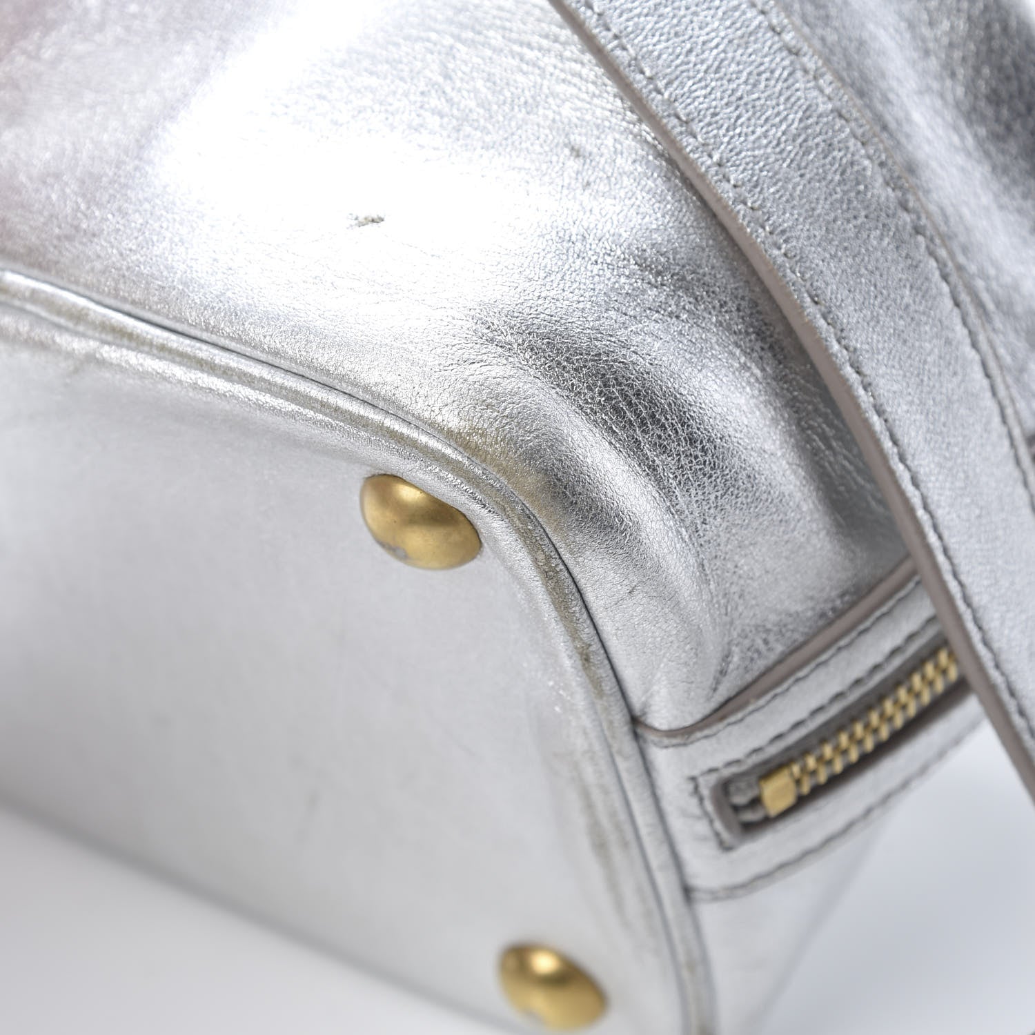 Saint Laurent Metallic Calfskin Small Emmanuelle Bucket Bag Silver 11 of 19