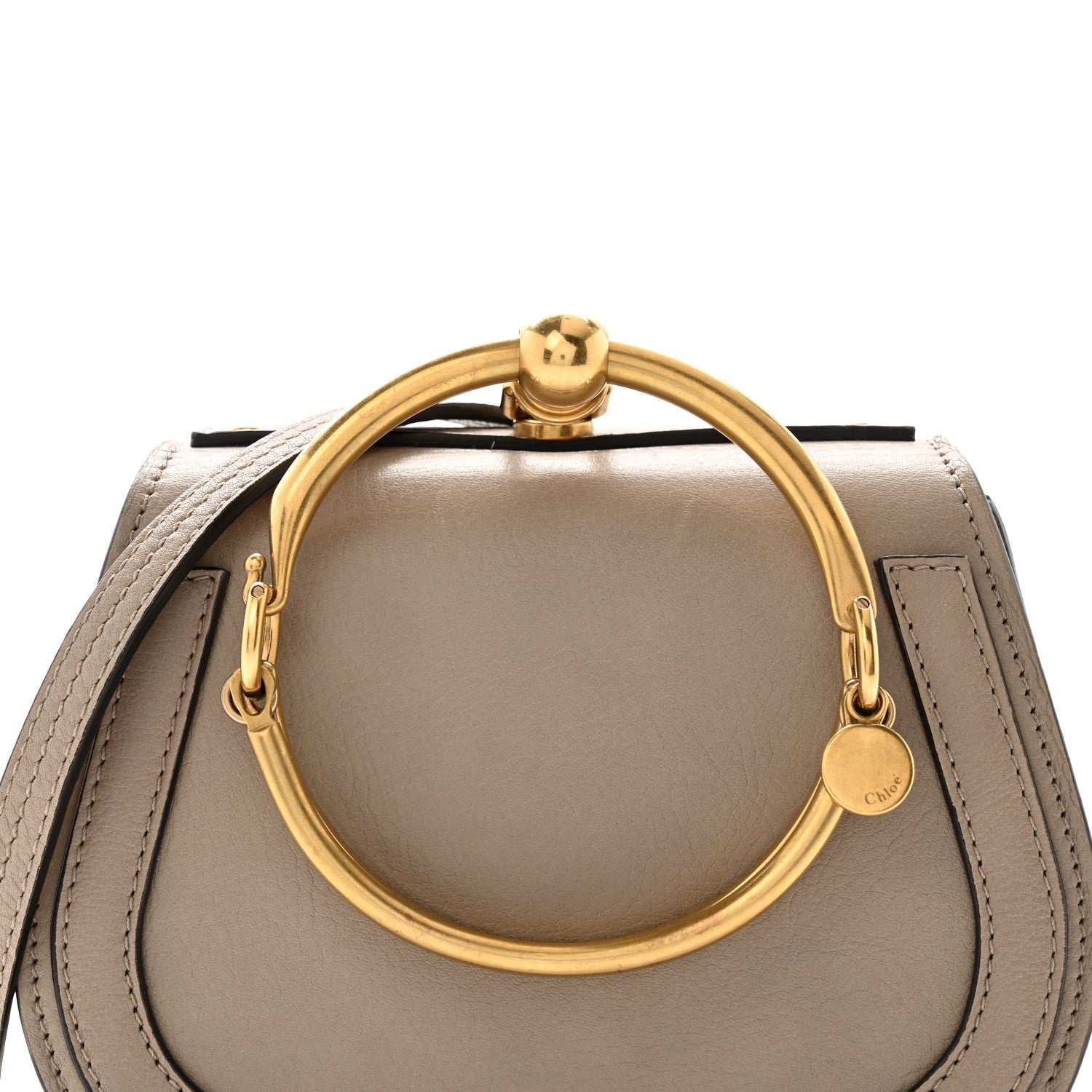 Chloe Calfskin Suede Small Nile Bracelet Bag Motty Grey 7 of 13