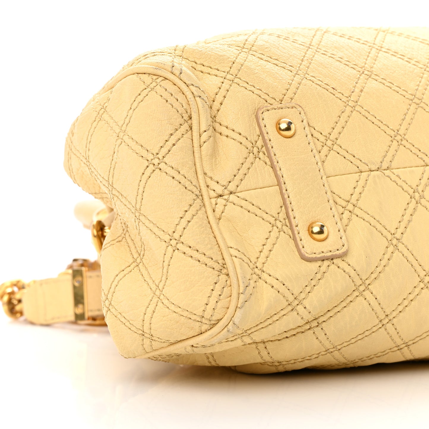 Calfskin Quilted Stam Light Yellow