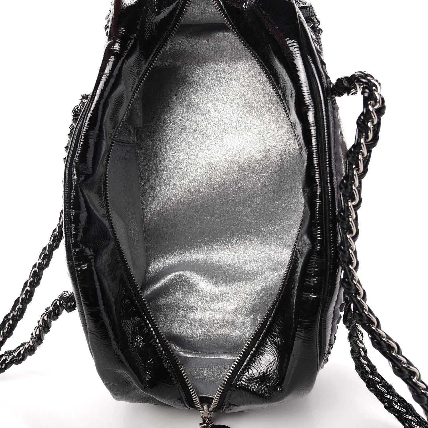 Chanel Patent Medium Luxe Ligne Bowler Black 5 of 9