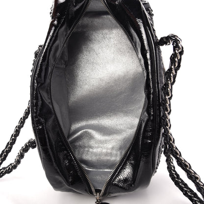 Chanel Patent Medium Luxe Ligne Bowler Black 5 of 9