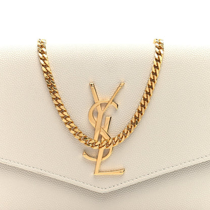 Saint Laurent Grain De Poudre Monogram Uptown Chain Wallet Crema Soft 8 of 10