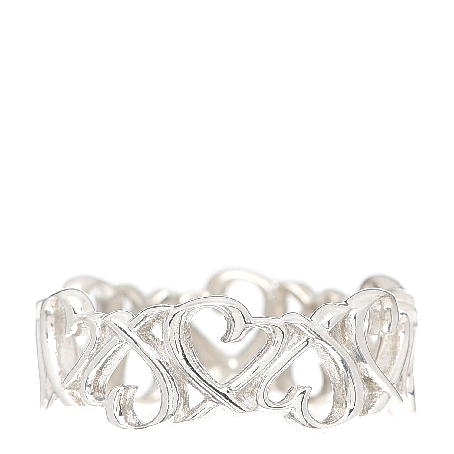 Tiffany Sterling Silver Paloma Picasso Loving Heart Band Ring 52 6 3 of 3