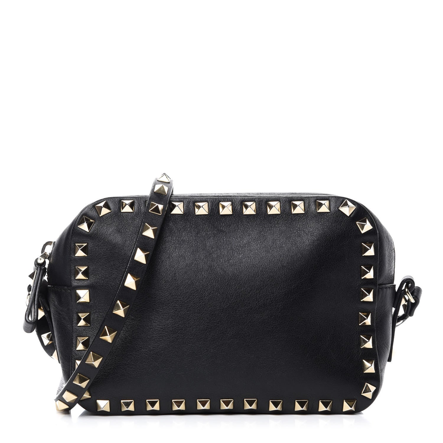 Valentino Garavani Calfskin Rockstud Camera Crossbody Bag Black 1 of 11