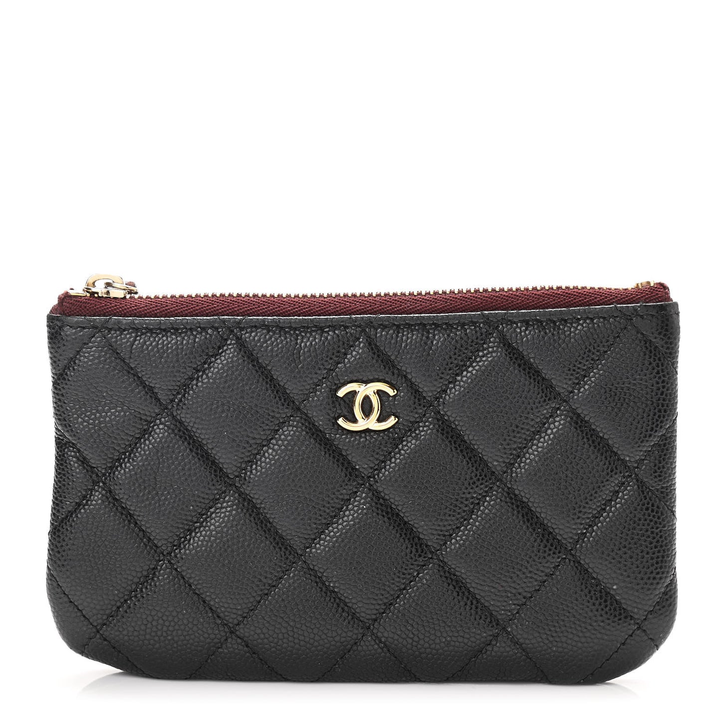 Caviar Quilted Small Cosmetic Case Black