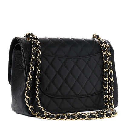 Chanel Caviar Quilted Jumbo Double Flap Black 3 of 17