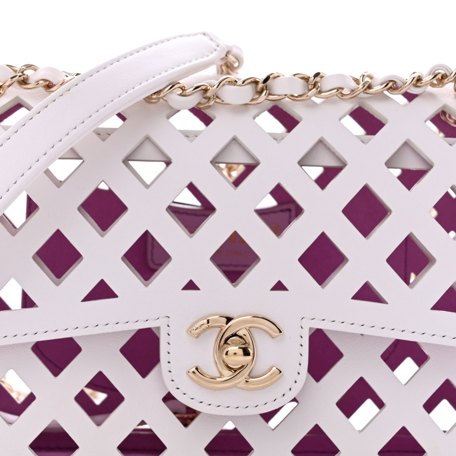 Chanel Lambskin Small Sea Through Flap White Multicolor 5 of 10