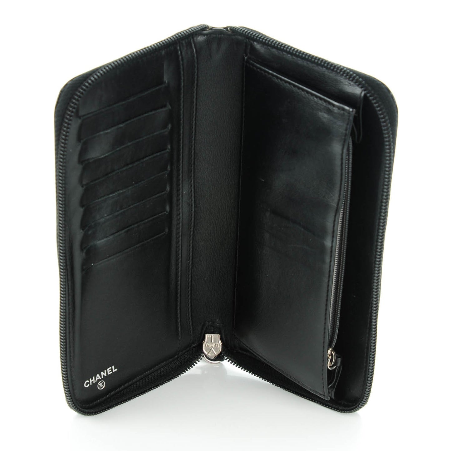 Patent Camellia Wallet Black