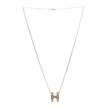 Hermes Lacquered Gold Pop H Pendant Necklace Marron Glace 3 of 6