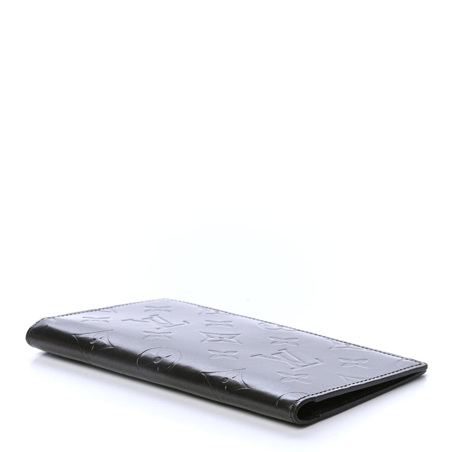 Mat Monogram Checkbook Holder Case Wallet Black