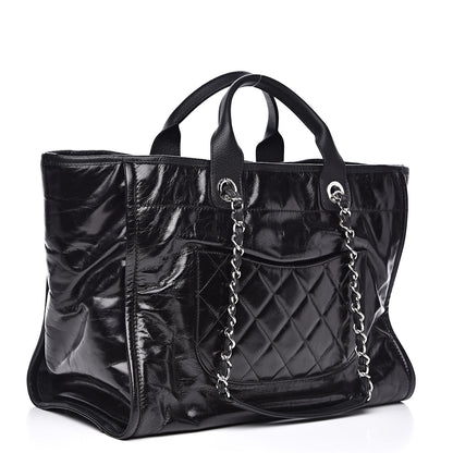 Chanel Glazed Calfskin Large Deauville Tote Black 3 of 11