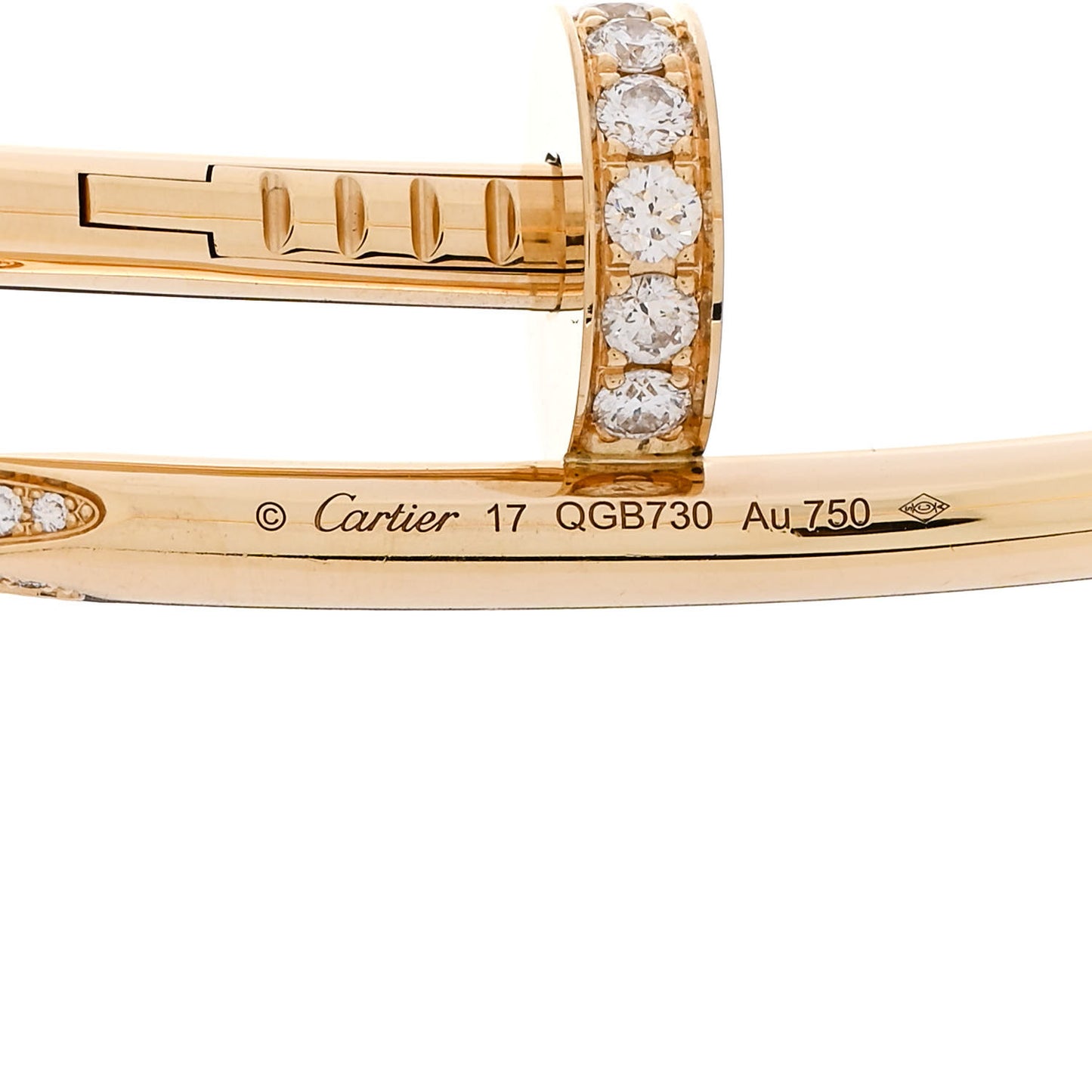 18K Yellow Gold Diamond Juste Un Clou Bracelet 17