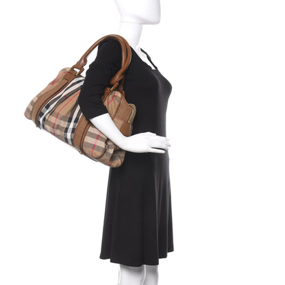Burberry House Check Studded Knight Satchel Brown 2 of 10