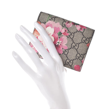 Gucci GG Supreme Monogram Blooms Card Case Beige Multicolor Dry Rose 2 of 10