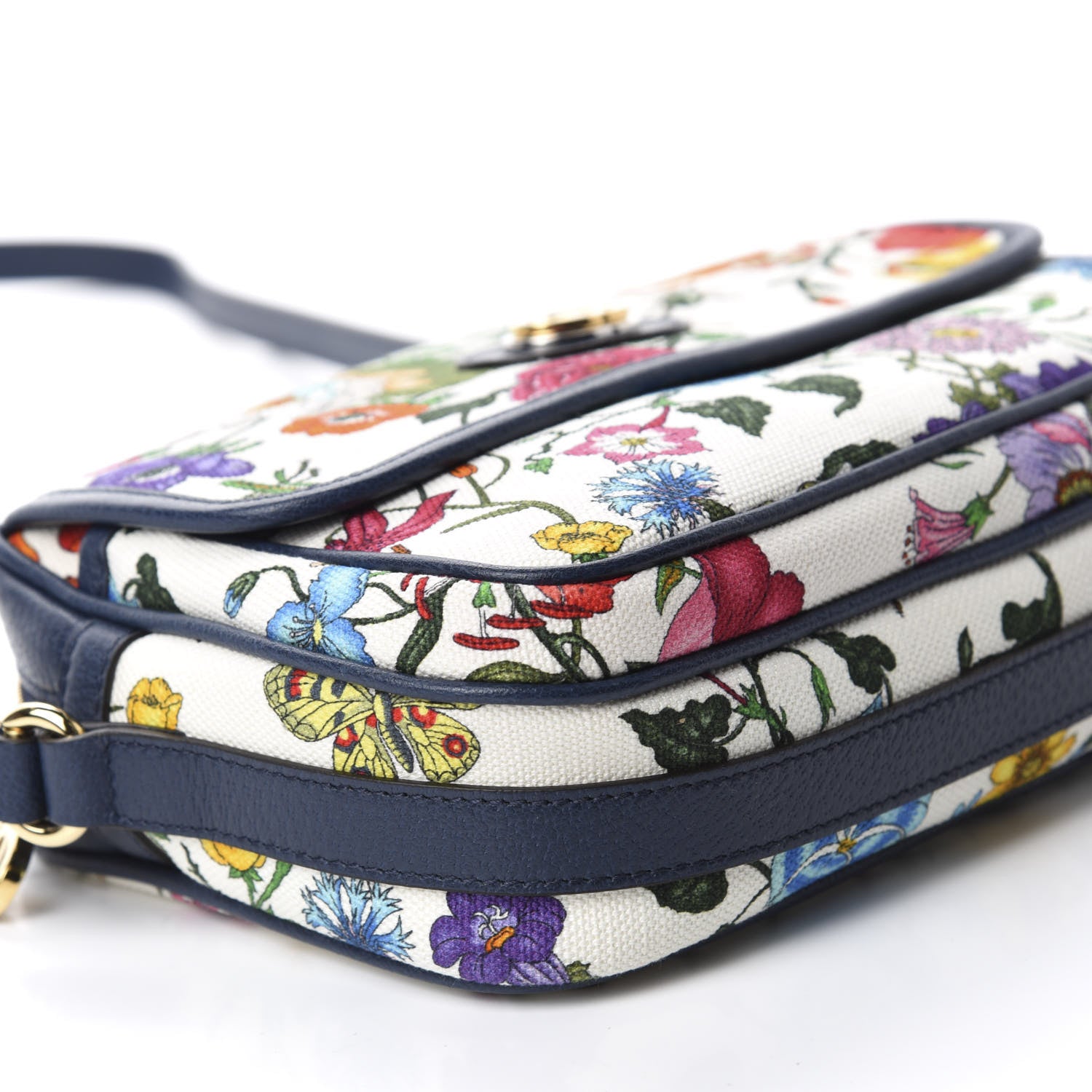 Gucci Canvas Flora Floral Shoulder Bag White Blue Agata Mulitcolor 6 of 10