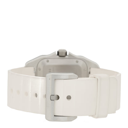 Cartier Stainless Steel Rubber 33mm Santos 100 Automatic Watch White 3 of 4