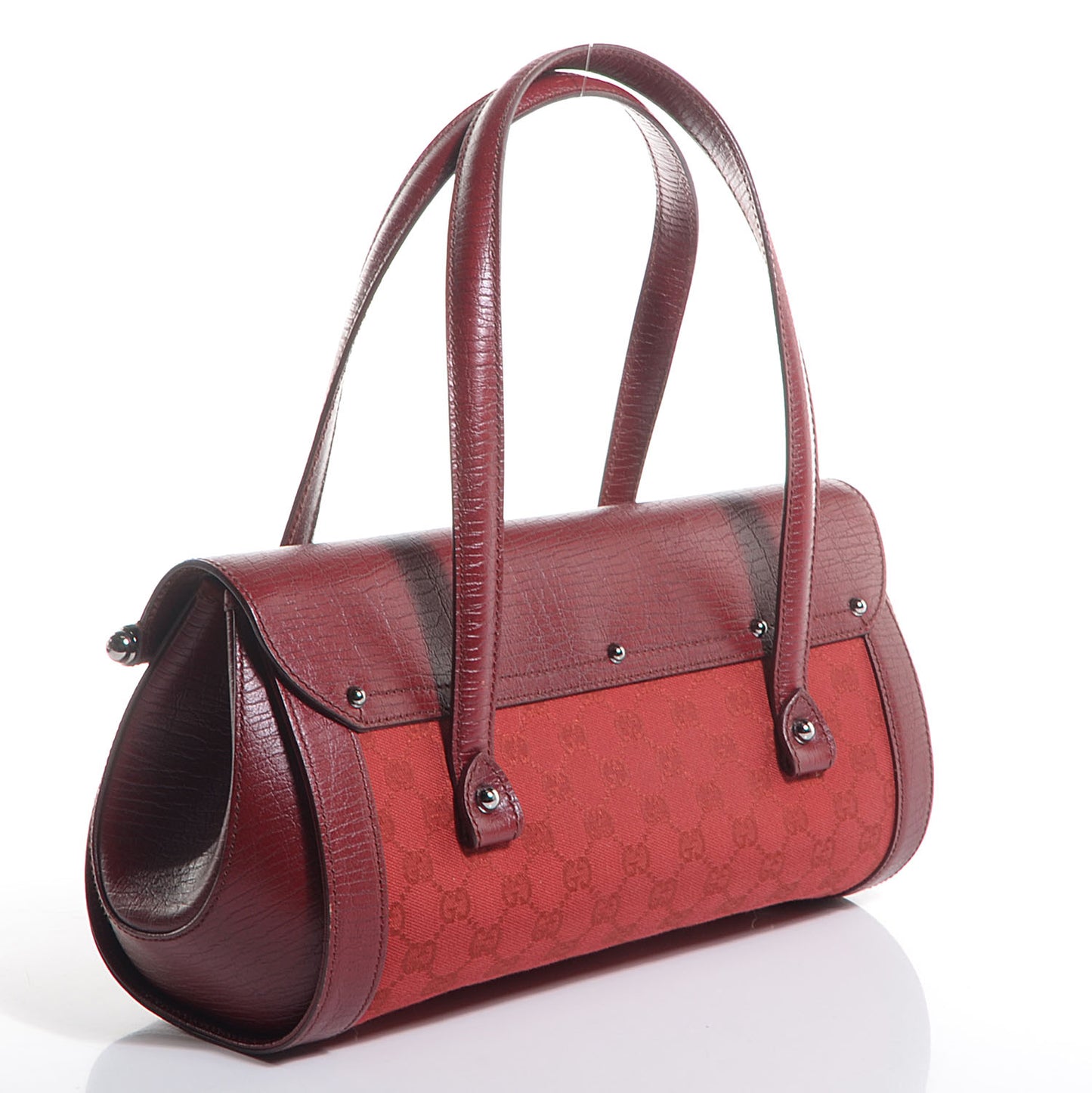 Monogram Bamboo Bullet Satchel Red