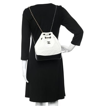 Chanel Aged Calfskin Quilted Small Gabrielle Backpack Black White 2 of 10