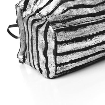 Givenchy Metallic Calfskin Striped Mini Pandora Black Silver 9 of 10