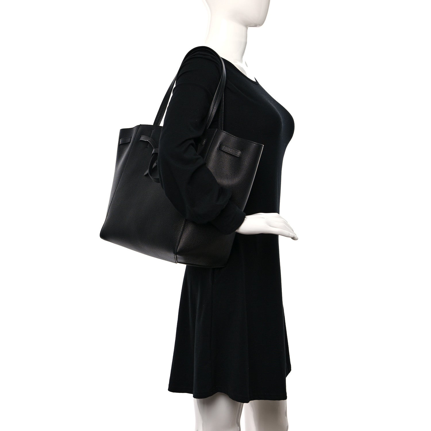 Celine Soft Grained Calfskin Small Belt Cabas Phantom Black 2 of 10