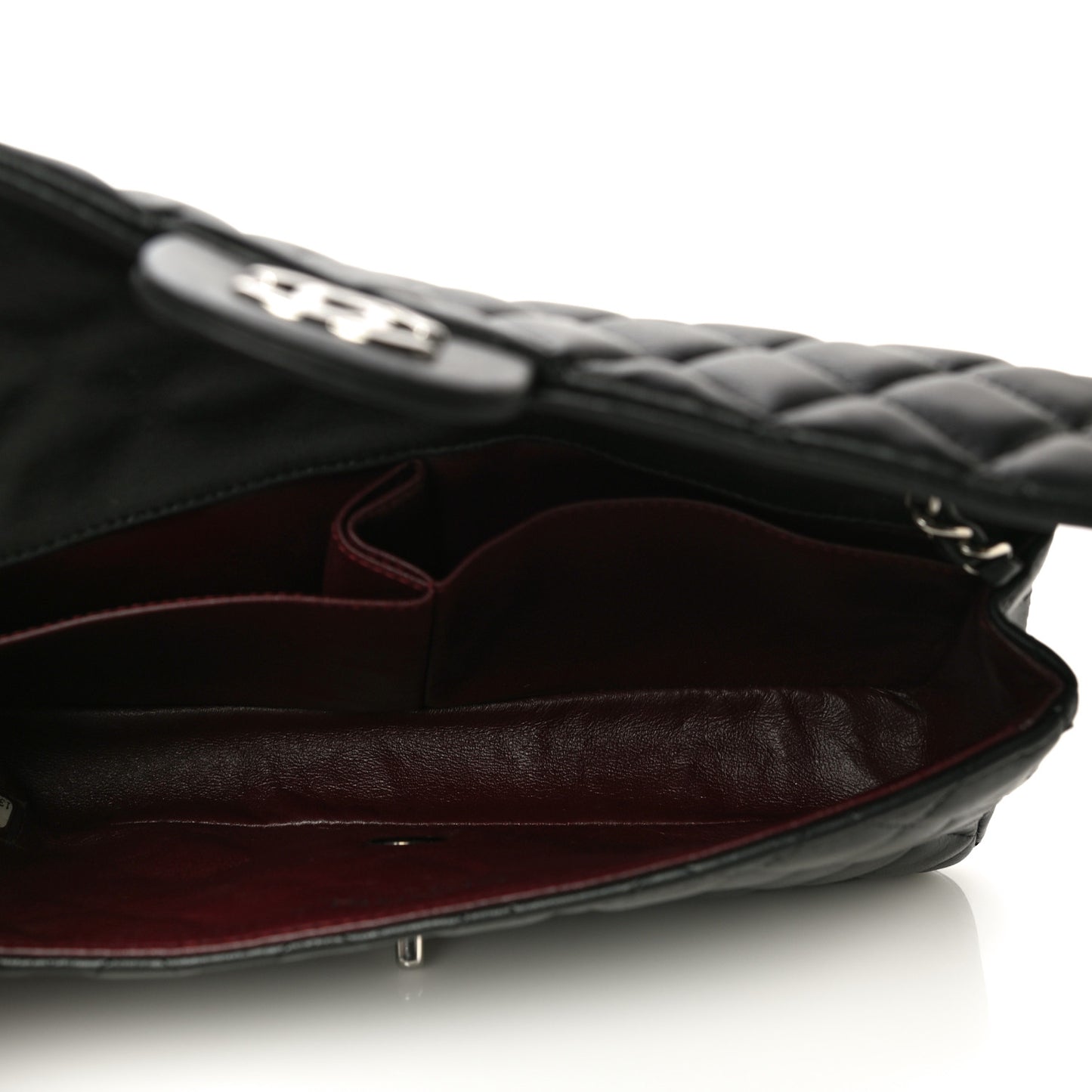 Lambskin Quilted East West Flap Black