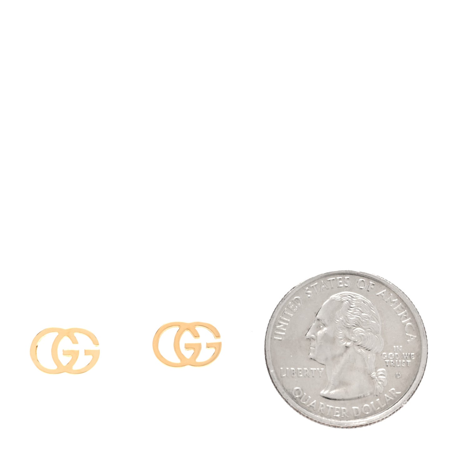 18K Yellow Gold Running G Stud Earrings