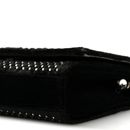 Saint Laurent Velvet Crystal Studded Monogram Small Kate Satchel Black 10 of 13