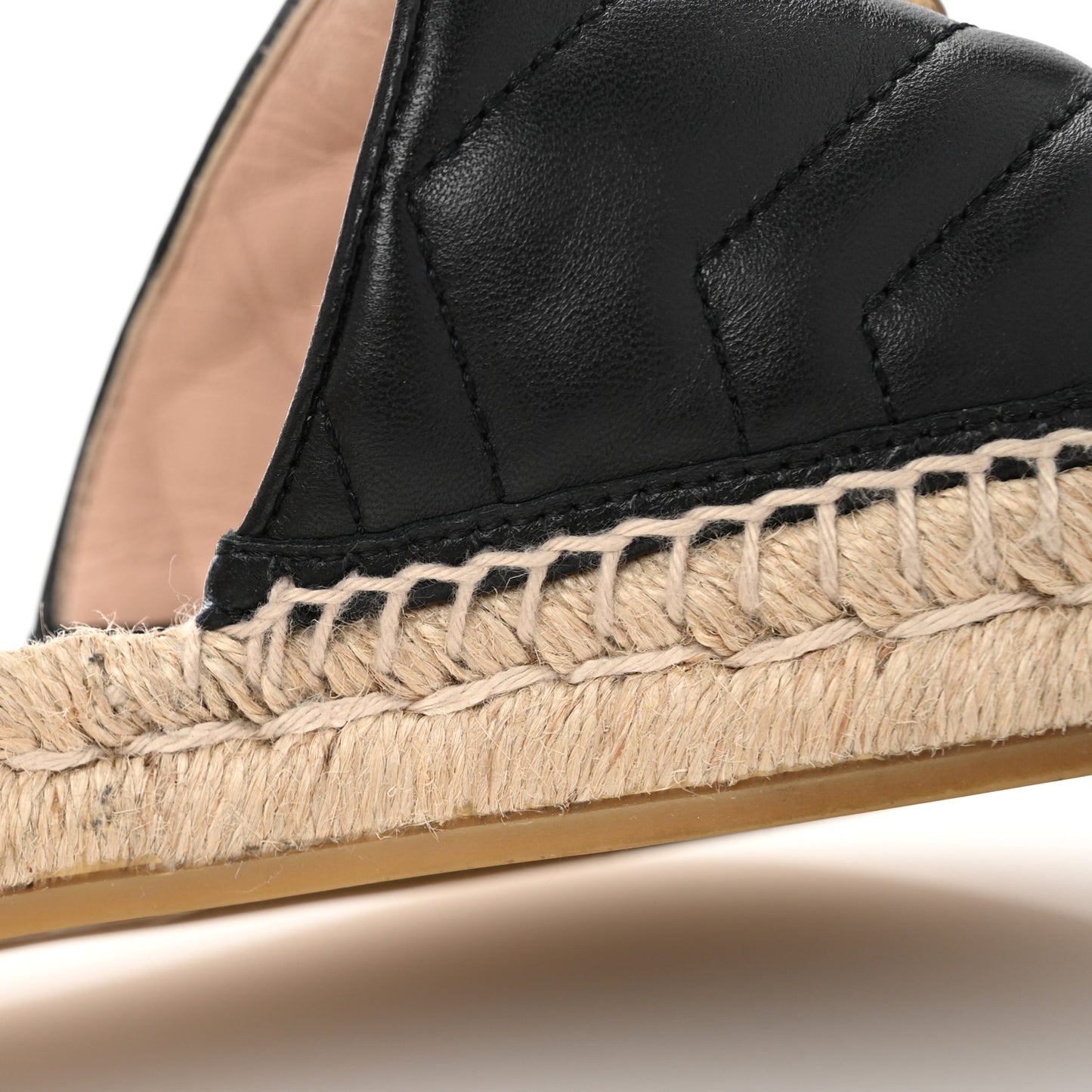 Nappa Matelasse GG Marmont Espadrille Slide Sandals 40 Black