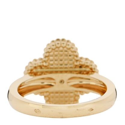 Van Cleef & Arpels 18K Yellow Gold Diamond Black Onyx Vintage Alhambra Ring 53 6.25 4 of 6