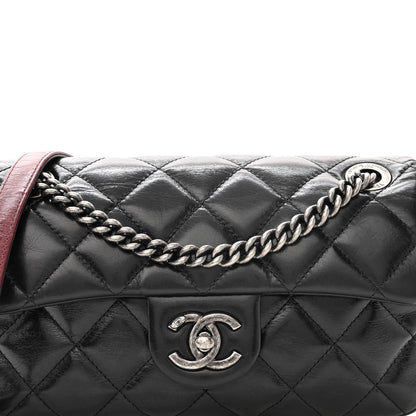Chanel Glazed Calfskin Quilted Small Duo Color Flap Black 8 of 11