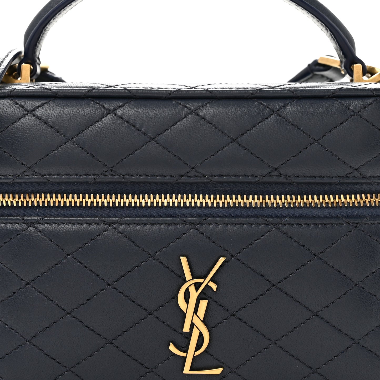 Lambskin Quilted Mini Gaby Vanity Case Marine
