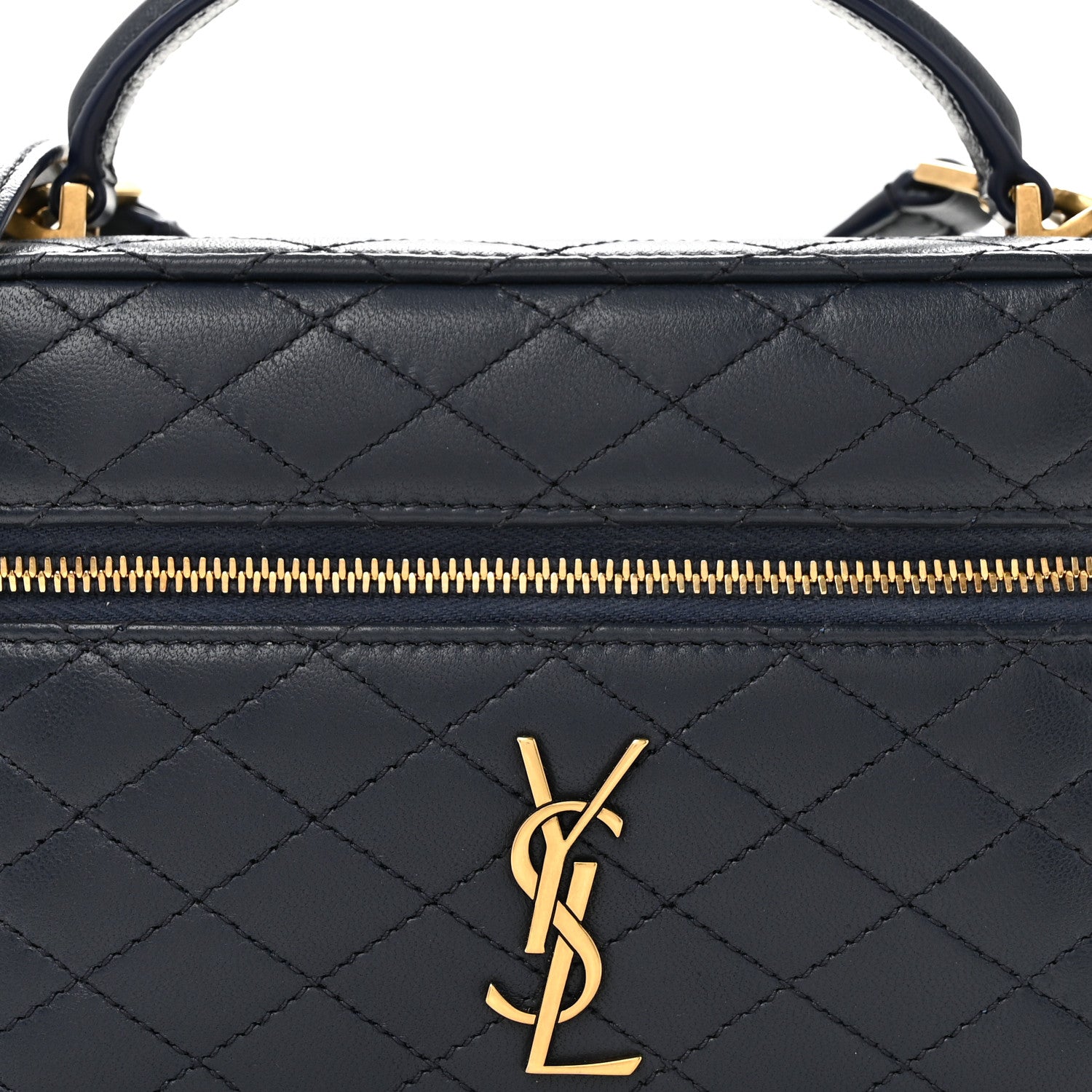 Saint Laurent Lambskin Quilted Mini Gaby Vanity Case Marine 7 of 11