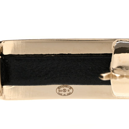 Chanel Metal Lambskin Strass Sergeant Hair Clip Barrette Black Gold 3 of 3