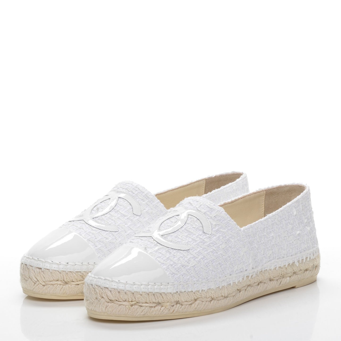 Tweed Patent CC Espadrilles 37 White
